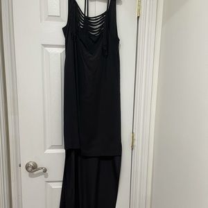 BCBG high low open back black dress